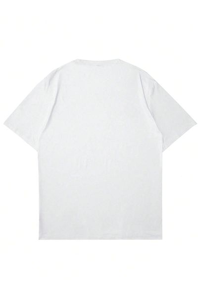 VBSVİBES Victory Printed Single Jersey Λευκό T-Shirt - Oversize T-Shirt με λαιμόκοψη