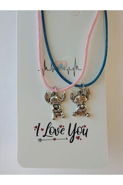 VerdeHome 2-Piece Disney Lilo and Stitch Lover Necklace, Friendship Necklace, Best Friends, Mother's Day Gift