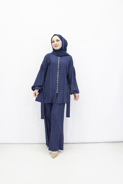 feray kaya 6005 Set de tunică din țesătură cu căpșuni Feray Kaya 6005