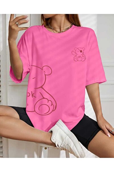 KOZİA OUTDOORS Tricou basic unisex supradimensionat cu imprimeu urs pirat mal...