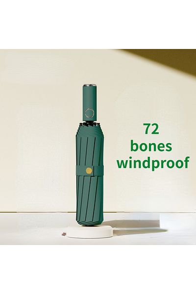 Choice Dark Green 72 Bone Super Strong Windproof Automatic Folding Men Umbrella Reinforced Large Rainproof