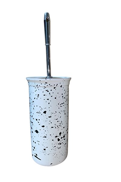 RED SERAMİK Κόκκινη κεραμική θήκη για βούρτσα τουαλέτας με μοτίβο Δαλματίας