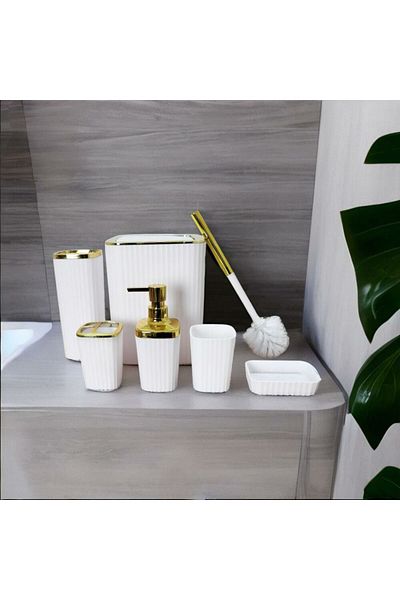 ALSAIF KITCHEN Elegant 7-piece bathroom set, high quality and elegant design, white color