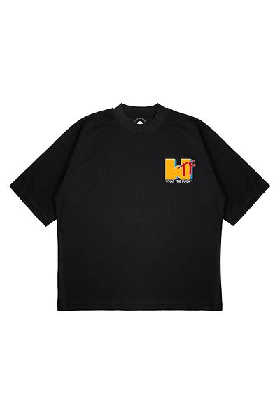 PURE EFFECT Tricou unisex din țesătură groasă cu LOGO MTV WTF imprimat