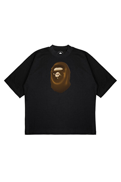 PURE EFFECT Tricou unisex A BATHING APE cu imprimeu 3D, cu croiala groasă, din țesătură