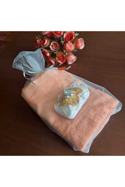 esdekor Hediyelik Küçük Havlu Set (30x50 Havlux2 + El Yapım Süs Kokulu Sabunx1)