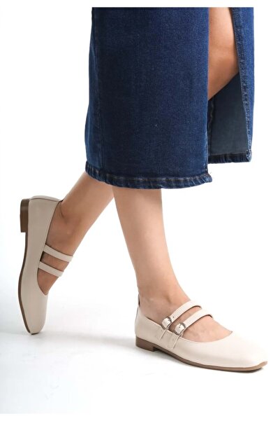 KOCAMANLAR Mehtap Çift Sa detaljem kaiša Ravan đon Ženske Baletanke cipele TEN