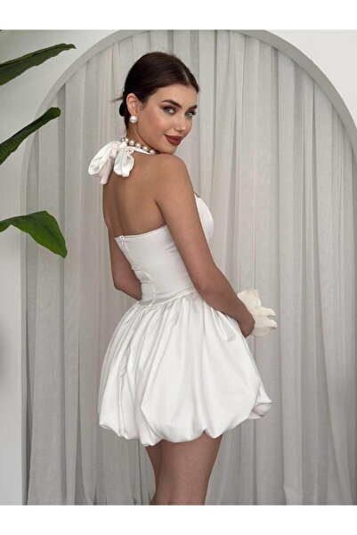 conconmoda Saten Tasarım Mini Jose Elbise