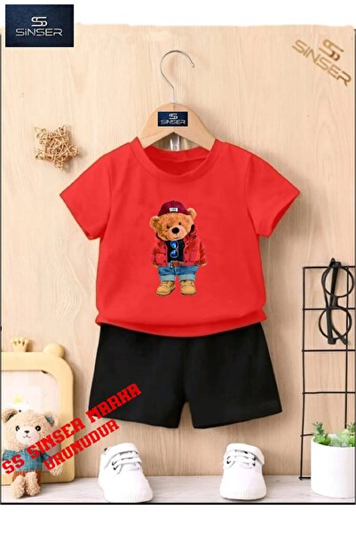 SS SİNSER Tricou cu guler rotund cu imprimeu special și pantaloni scurți pent...