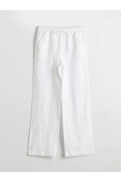 LC Waikiki Lcw Modest Elastic Waist Linen Women's Trousers