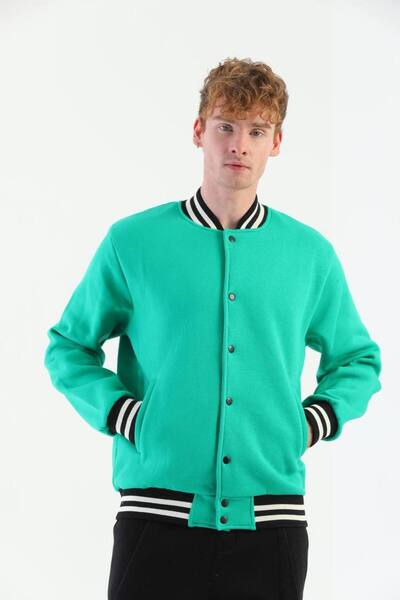 FG KONNİCHİWA Skate Teddy Bear Printed Bomber College Παλτό Κολεγιακό Μπουφάν με ελαστική μέση