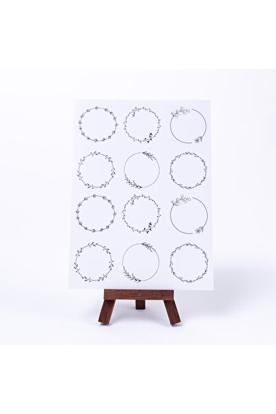 Sticksy Not Yazılabilir Küçük Şeffaf Çerçeve Sticker Seti, Daire, A5 2 Sayfa