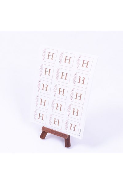 Sticksy Wedding, Wedding Alphabet Letter Set, Letter H, 3.5 cm 30 pieces