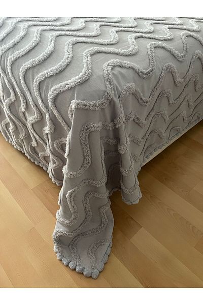Zeren Home Cotton Bedspread - Double with 240 X 260 Bar Details