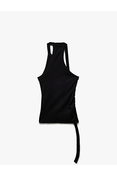 Koton Bluză din bumbac, cu decolteu asimetric, fără mâneci, cu șnur