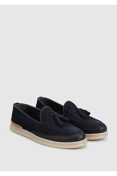 Provoq Navy Blue Leather Men's Shoes
