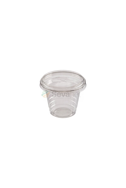 SEVAPET 8oz 250cc Plastik Pet Bardak 100 Adet Klips Kapaklı