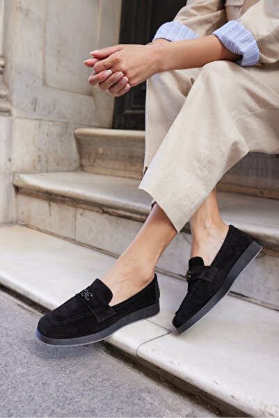 ANGELİNA JONES ДАМСКИ ЧЕРНИ ОБУВКИ LUGO ОТ ЕСТЕСТВЕНА КОЖА И ВЕЛУР