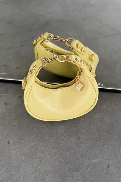 LEONAS Mini Size Accessory Detailed Women's Hand and Shoulder Bag Miusa Yellow