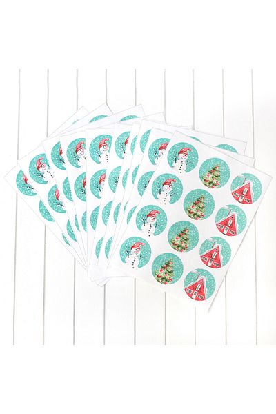 Sticksy Christmas Decorations Sticker Set, 4.2 Cm 10 Sheets