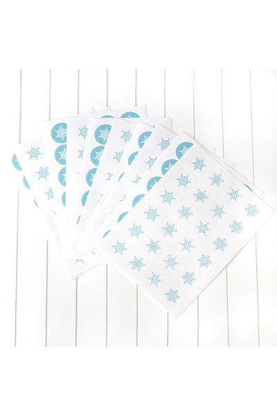 Sticksy New Year Snow Pattern Sticker Set, 2.75 Cm 10 Sheets (BLUE-WHITE)