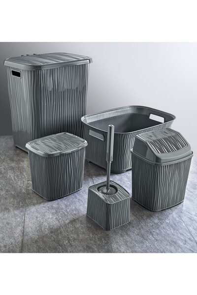 DNG STORE Κυματιστό σετ μπάνιου 5 τεμαχίων Καλάθι βρώμικων ρούχων Θήκη απορριμμάτων Κάδος απορριμμάτων Καθαρό καλάθι ρούχων