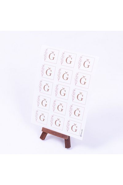 Sticksy Wedding, Wedding Alphabet Letter Set, Letter G, 3.5 cm 30 pieces