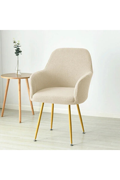 Choice غطاء كرسي بيج قطعة واحدة من غطاء كرسي من الصوف القطبي المرن بلون سادة ...