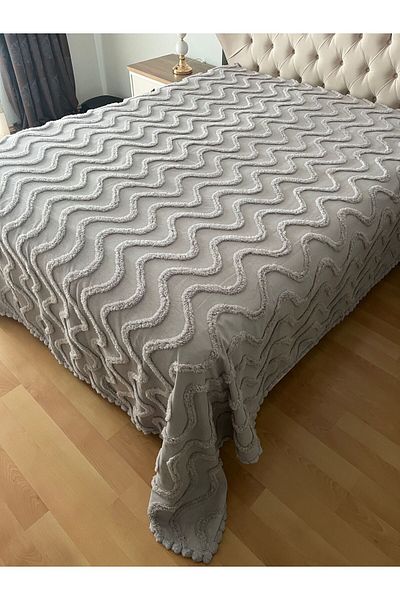 Zeren Home Cotton Bedspread - Double with 240 X 260 Bar Details