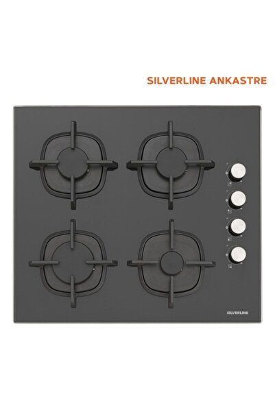 Silverline Cs5343b01 60 Cm Gazlı Siyah Cam Ankastre Ocak