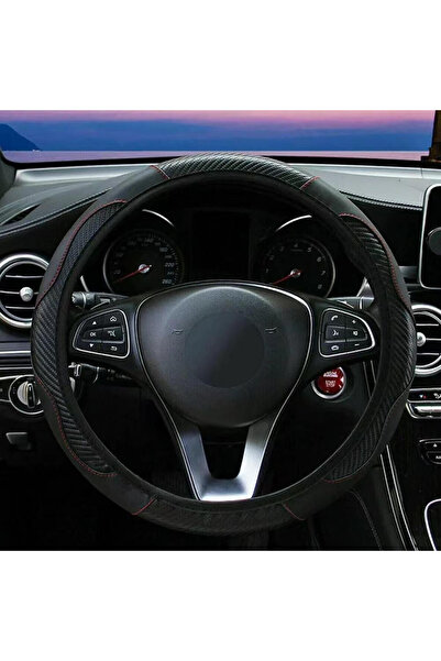 Choice غطاء عجلة قيادة السيارة قطعة واحدة باللون الأسود، جلد بولي يوريثان قاب...