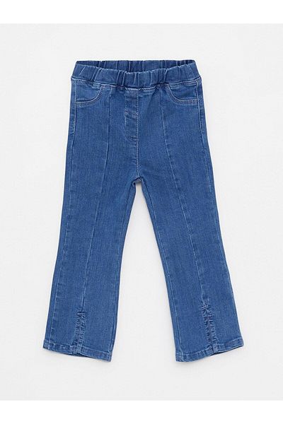 LC Waikiki Pantaloni de jeans de bază pentru fetiță cu talie elastică (W2)