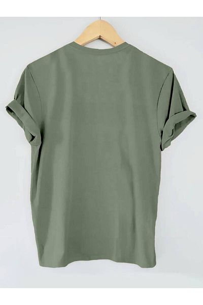 LEIVOR Tricou de damă verde kaki cu imprimeu inimă de aur