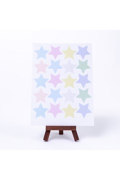 Sticksy Set of Colored Stars Stickers, A5 2 Sheets