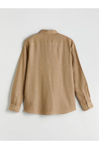 LC Waikiki Ανδρικό μακρυμάνικο πουκάμισο Dobby LCW Vision Slim Fit