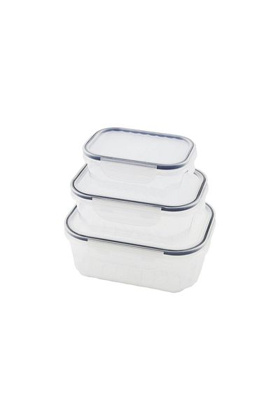 Narnuga 3Pcs Quick Leakproof Storage Container Set Transparent Container - Misted-Sealing Lid 500-100 - Mct3301-5303