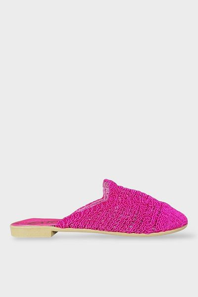 Liger Women's Lace Embroidered Slippers PINK