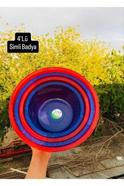 Metler 4'Lü Simli Badya Plastik Seti İç İçe Geçen Sebze,Meyve Yıkama Hamur Yo...