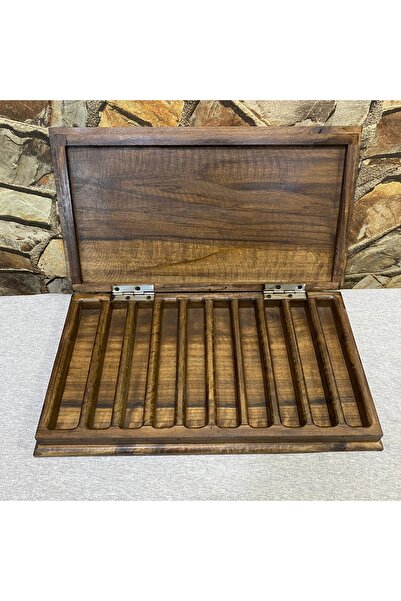 woodage 10 Gözlü Kalem Tespih Kolye Sandığı | Masif Çam 45x25 cm | Hediye Seçeneği