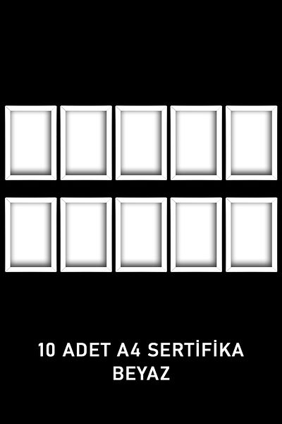 yeditepe hayat 10 Pieces A4 Frame White - 21X30 Frame - Certificate Frame - Diploma Frame - A4 Frame