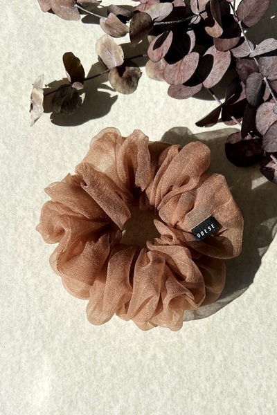 ODESE DESIGN El Yapımı Organze Scrunchie Saç Tokası Medium Boy