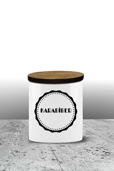 yeditepe hayat Black Pepper Storage Container - Ceramic 300ml - Spice Rack and Container