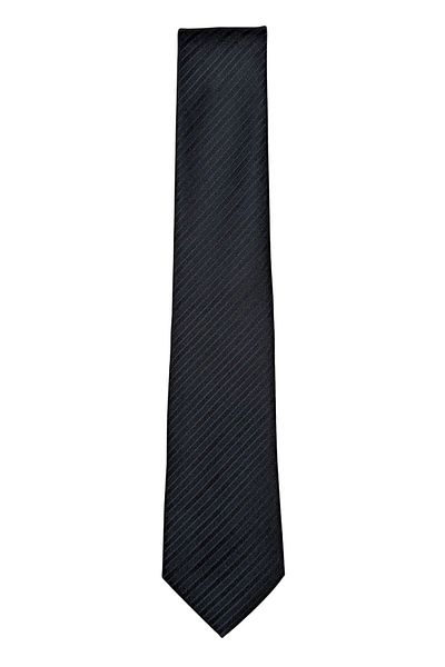 1001 Kravat Pinstripes 7 cm Wide Dark Navy Blue Tie