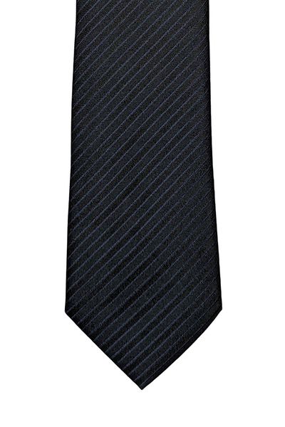 1001 Kravat Pinstripes 7 cm Wide Dark Navy Blue Tie