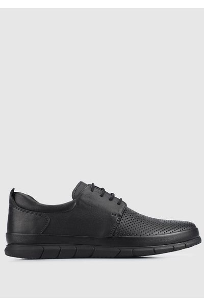 Eclipse Men's Black Leather Shoes