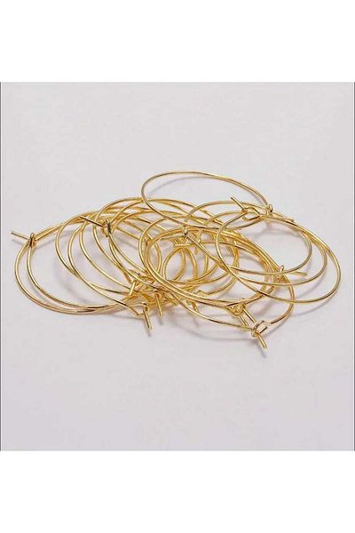yiğit aksesuar 25 mm Gold Color Hoop Earrings Jewelry Material 20 Pieces