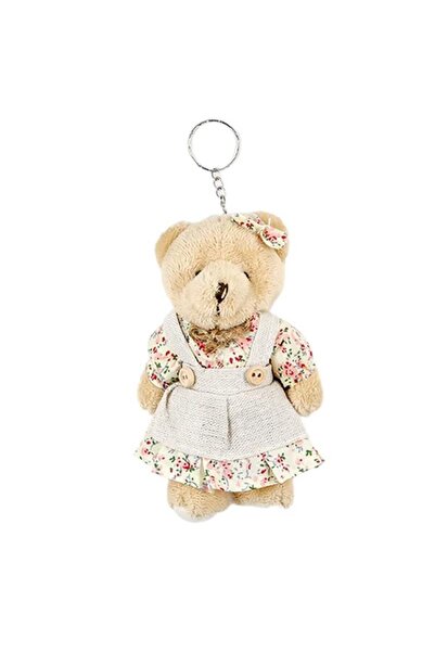 mutlu adım 1 τεμάχιο 11 εκ. βελούδινο μπρελόκ αρκουδάκι με φόρεμα κορίτσι