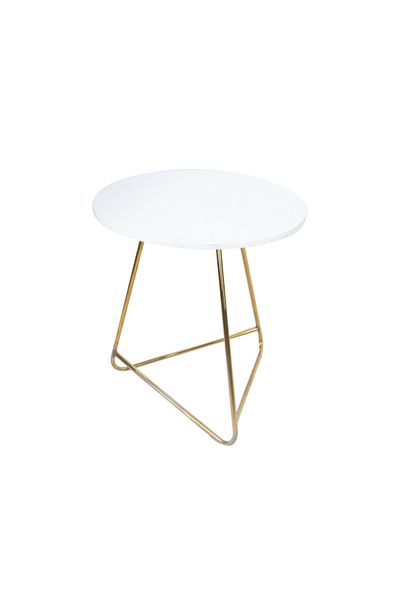 SAHABA Round white steel table 2308