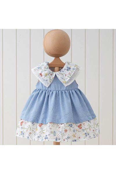 Butik Baby Girl Striped Lined Zipper Dress