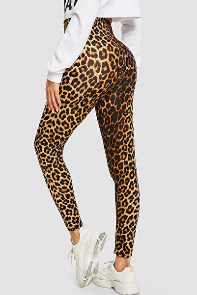 babatr.com Women's Leopard Print High Waist Slim Fit Stretchy Leggings